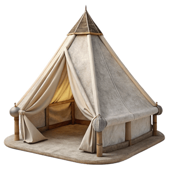 serene rustic Meditation Retreat Tent Canvas Material Transparent Background original png