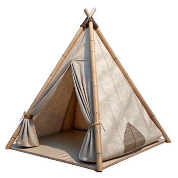 serene creative Meditation Retreat Tent Canvas Material Transparent Background professional png