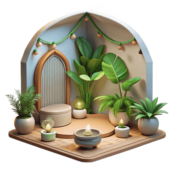 impressive contemporary Meditation Room with Plants with Transparent Background authentic png