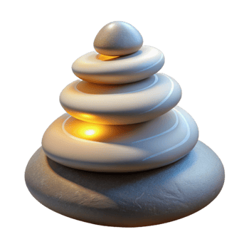 beautiful contemporary Meditation Stones Stacked Bright Lighting Cutout genuine png