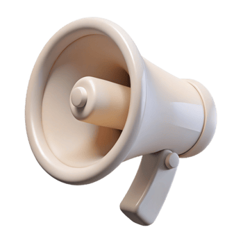impressive rustic Megaphone White with Handle Isolated Cutout Transparent Background genuine png