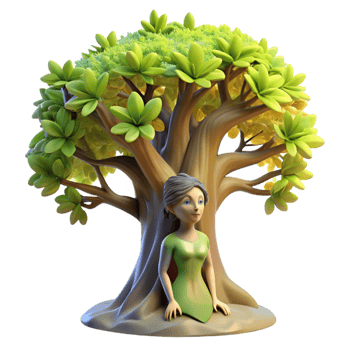 impressive modern Serene Dryad Emerging from Ancient Oak professional png