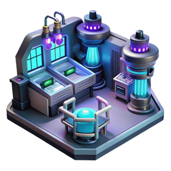 serene vintage A Futuristic Laboratory Filled with Glow genuine png