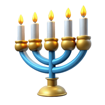 magnificent contemporary Menorah Candles Lit Hanukkah Celebration Isolated original png