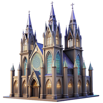 beautiful vintage A Towering Gothic Cathedral with Stained G authentic png