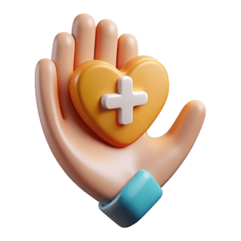 vibrant vintage Mental Health Support Icon Helping Hand Transparent Background detailed png