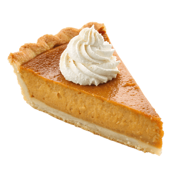 Slice of Pumpkin Pie with Creamy Whipped Topping on Transparent Background png