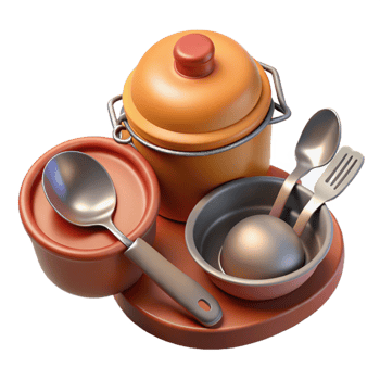 beautiful abstract Mess Kit Utensils Isolated genuine png
