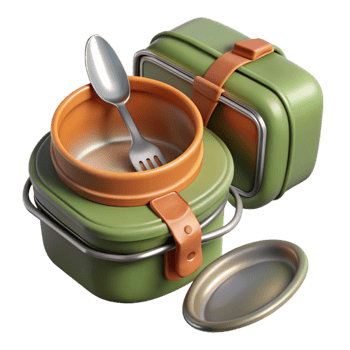 beautiful classic Mess Kit with Spork Isolated high resolution png