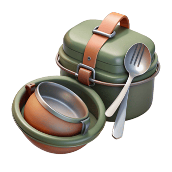 impressive artistic Mess Kit with Spork Isolated exclusive png