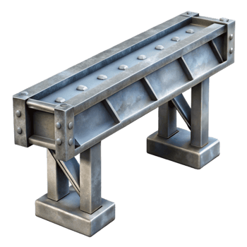 serene artistic Metal Bridge Support Beam Close Up Transparent Background professional png