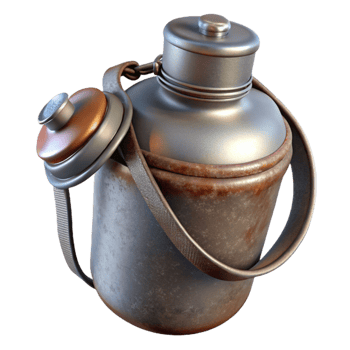 wonderful classic Metal Canteen with Cup Attached Cutout authentic png