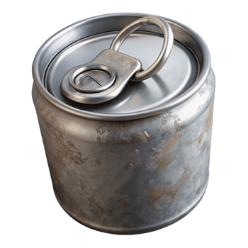 elegant creative Metal Can with Ring Pull Isolated Cutout original png