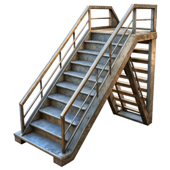 vibrant creative Metal Fire Escape Stairs Isolated detailed png