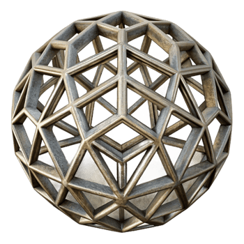 stunning artistic Metal Grid Sculpture Geometric Pattern Isolated png