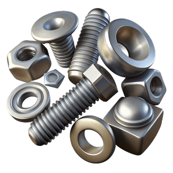 beautiful artistic Metal Screws and Bolts Assorted Sizes Transparent detailed png