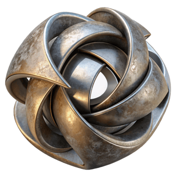 elegant rustic Metal Sculpture Abstract Design Cutout Isolated exclusive png