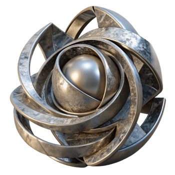 extraordinary contemporary Metal Sculpture Abstract Design Cutout Isolated professional png