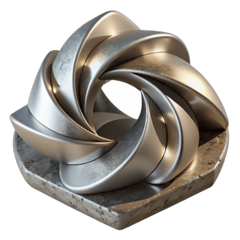 vibrant rustic Metal Sculpture Abstract Design Cutout Isolated premium png