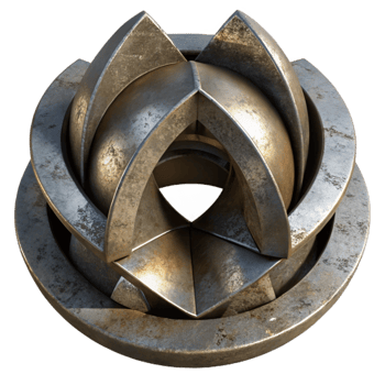stunning traditional Metal Sculpture Industrial Style Isolated authentic png