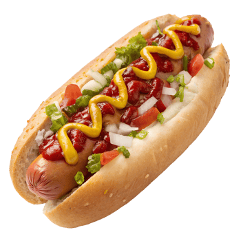 Delicious American Hotdog with Sausage and Bun Isolated on Transparent Background png