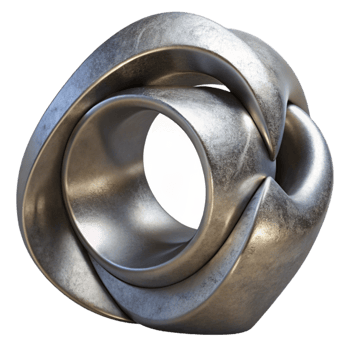magnificent minimalist Metal Sculpture Polished Finish Cutout Isolated premium png