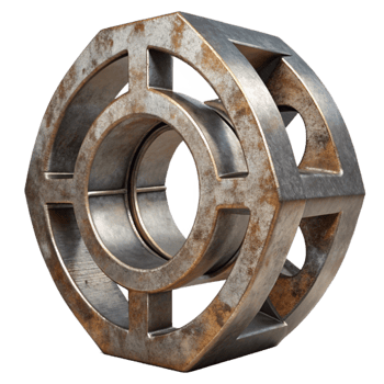 beautiful contemporary Metal Sculpture with Industrial Design Cutout professional png