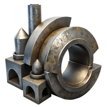 magnificent modern Metal Sculpture with Industrial Design Cutout exclusive png