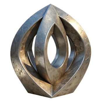 elegant contemporary Metal Sculpture with Modernist Style Cutout genuine png