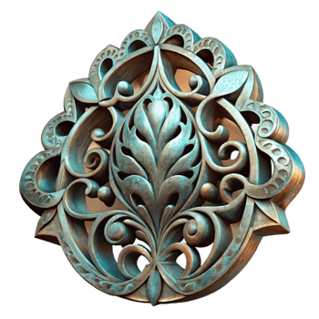 impressive artistic Metal Sculpture with Ornate Detail Cutout exclusive png