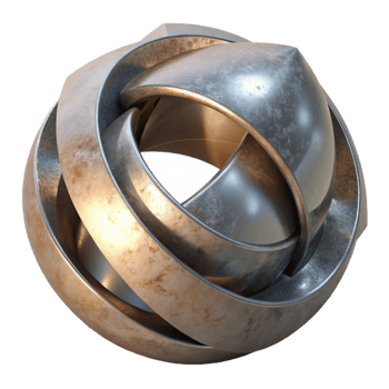 magnificent creative Metal Sculpture with Reflective Surface Transparent Background exclusive png