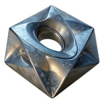 stunning minimalist Metal Sculpture with Reflective Surface Transparent Background professional png