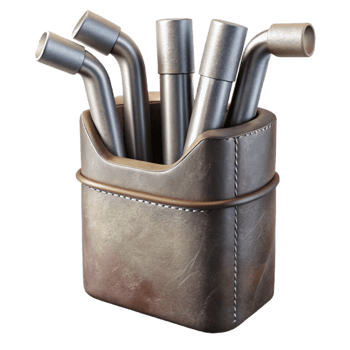 wonderful minimalist Metal Straws with Case Isolated Transparent Background authentic png