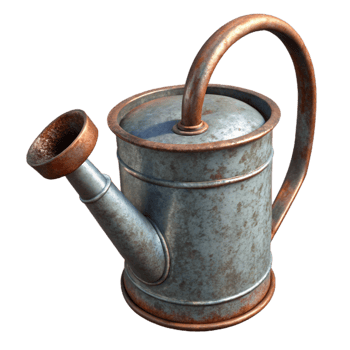 beautiful abstract Metal Watering Can Rustic Style Transparent Background original png