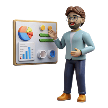 elegant artistic Meteorologist Analyzing Data Chart Transparent Background original png