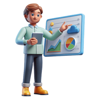magnificent artistic Meteorologist Analyzing Data Chart Transparent Background high resolution png