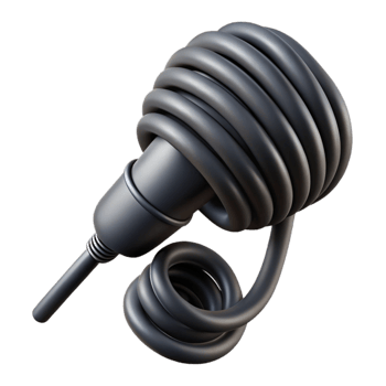 impressive creative Microphone Cable Coiled Black Isolated Cutout authentic png