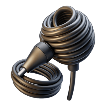 vibrant traditional Microphone Cable Coiled Black Isolated Cutout original png