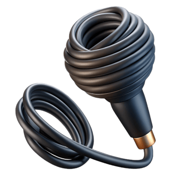 dramatic abstract Microphone Cable Coiled Black Isolated Cutout high resolution png