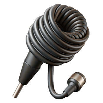 stunning rustic Microphone Cable Coiled Black Isolated Cutout png