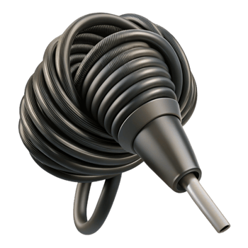 dramatic classic Microphone Cable Coiled Black Isolated Cutout high quality png