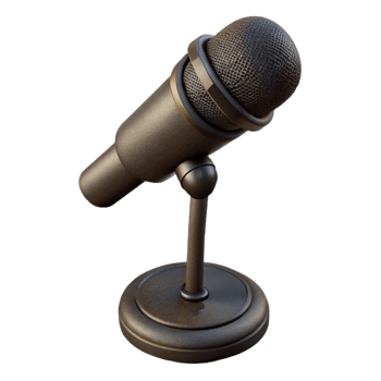 dramatic minimalist Microphone Stand Black Isolated high quality png