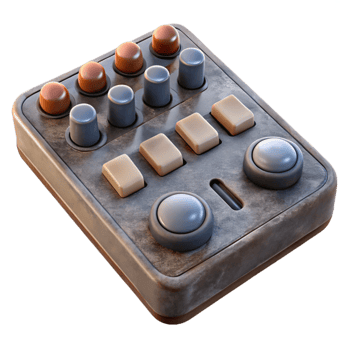 beautiful traditional Midi Controller Knobs and Sliders Top View Isolated exclusive png