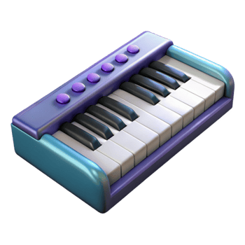beautiful modern Midi Keyboard Keys Depressed Playing Position authentic png