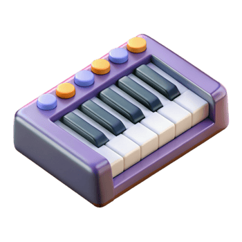 dramatic vintage Midi Keyboard Keys Top Down View Cutout genuine png