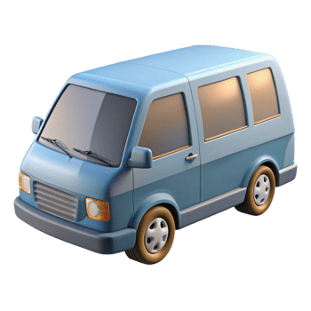 elegant rustic Minivan with Sliding Side Doors Transparent premium png