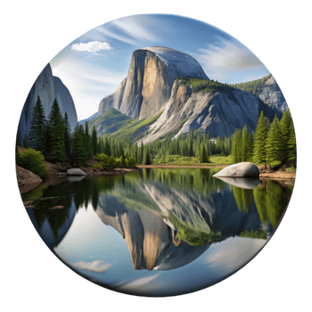 dramatic classic Mirror Lake Yosemite Half Dome Reflection Isolated Element high quality png