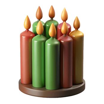 vibrant modern Mishumaa Saba Seven Candles Kwanzaa Isolated authentic png