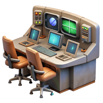 stunning modern Mission Control Center with Monitoring Screens authentic png