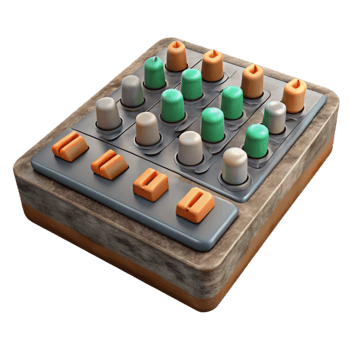 magnificent rustic Mixing Console Channel Faders Up Position Cutout Transparent Background professional png